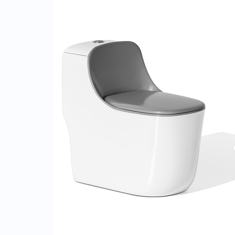 Traditional Floor Mount Toilet Slow Close Seat Included Toilet Bowl for Bathroom Gray White Clearhalo 'Bathroom Remodel & Bathroom Fixtures' 'Home Improvement' 'home_improvement' 'home_improvement_toilets' 'Toilets & Bidets' 'Toilets' 7349489