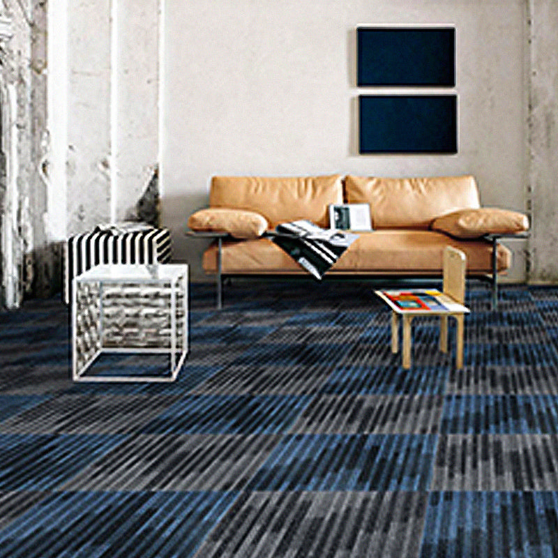 Carpet Tile Non-Skid Fade Resistant Geometry Loose Lay Carpet Tiles Dining Room Blue 3-Piece Set Clearhalo 'Carpet Tiles & Carpet Squares' 'carpet_tiles_carpet_squares' 'Flooring 'Home Improvement' 'home_improvement' 'home_improvement_carpet_tiles_carpet_squares' Walls and Ceiling' 7351664
