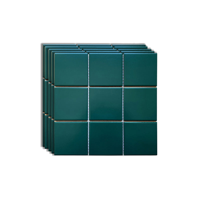 Grid Mosaic Sheet Wall Mixed Material Square Glazed Pressed Floor Tile Green Clearhalo 'Floor Tiles & Wall Tiles' 'floor_tiles_wall_tiles' 'Flooring 'Home Improvement' 'home_improvement' 'home_improvement_floor_tiles_wall_tiles' Walls and Ceiling' 7354896