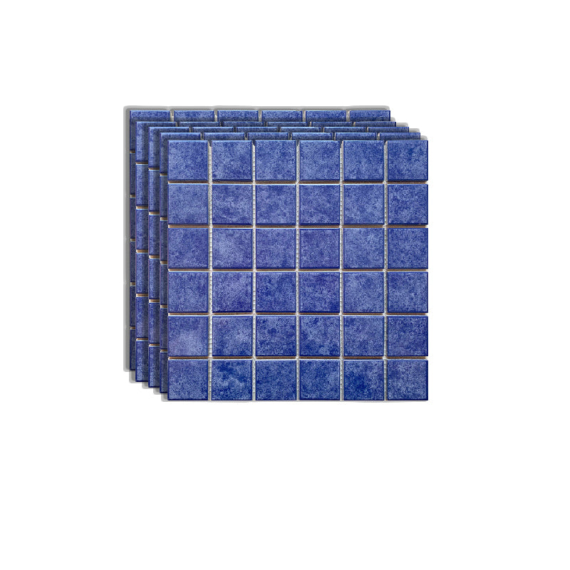 Grid Mosaic Sheet Wall Mixed Material Square Glazed Pressed Floor Tile Blue Clearhalo 'Floor Tiles & Wall Tiles' 'floor_tiles_wall_tiles' 'Flooring 'Home Improvement' 'home_improvement' 'home_improvement_floor_tiles_wall_tiles' Walls and Ceiling' 7354901
