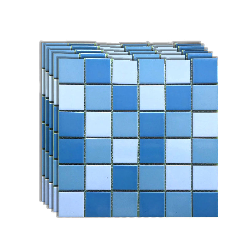 Grid Mosaic Sheet Wall Mixed Material Square Glazed Pressed Floor Tile Royal Blue Clearhalo 'Floor Tiles & Wall Tiles' 'floor_tiles_wall_tiles' 'Flooring 'Home Improvement' 'home_improvement' 'home_improvement_floor_tiles_wall_tiles' Walls and Ceiling' 7354904