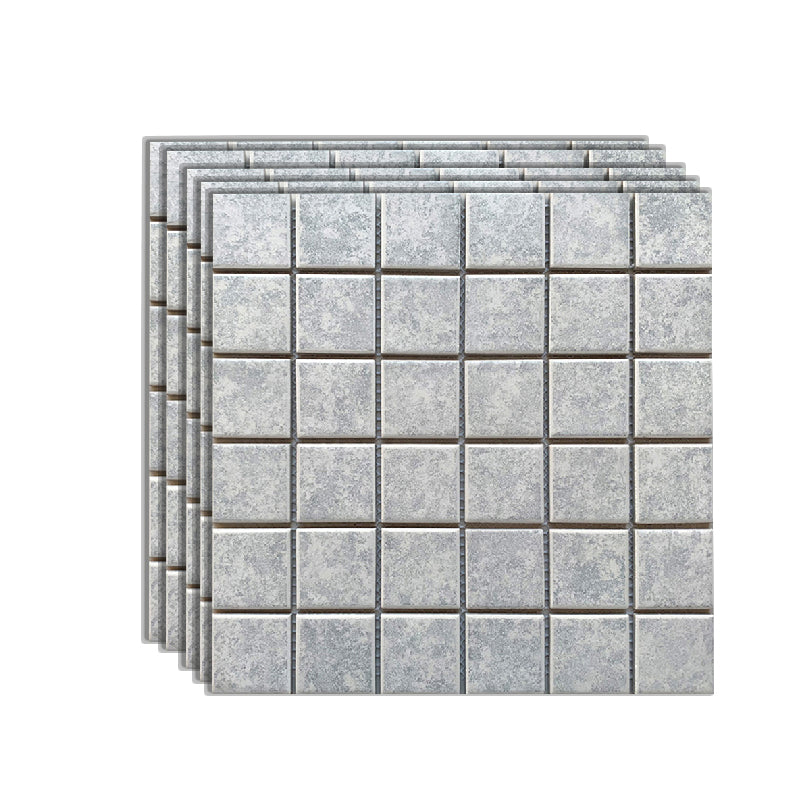 Grid Mosaic Sheet Wall Mixed Material Square Glazed Pressed Floor Tile Grey Clearhalo 'Floor Tiles & Wall Tiles' 'floor_tiles_wall_tiles' 'Flooring 'Home Improvement' 'home_improvement' 'home_improvement_floor_tiles_wall_tiles' Walls and Ceiling' 7354906