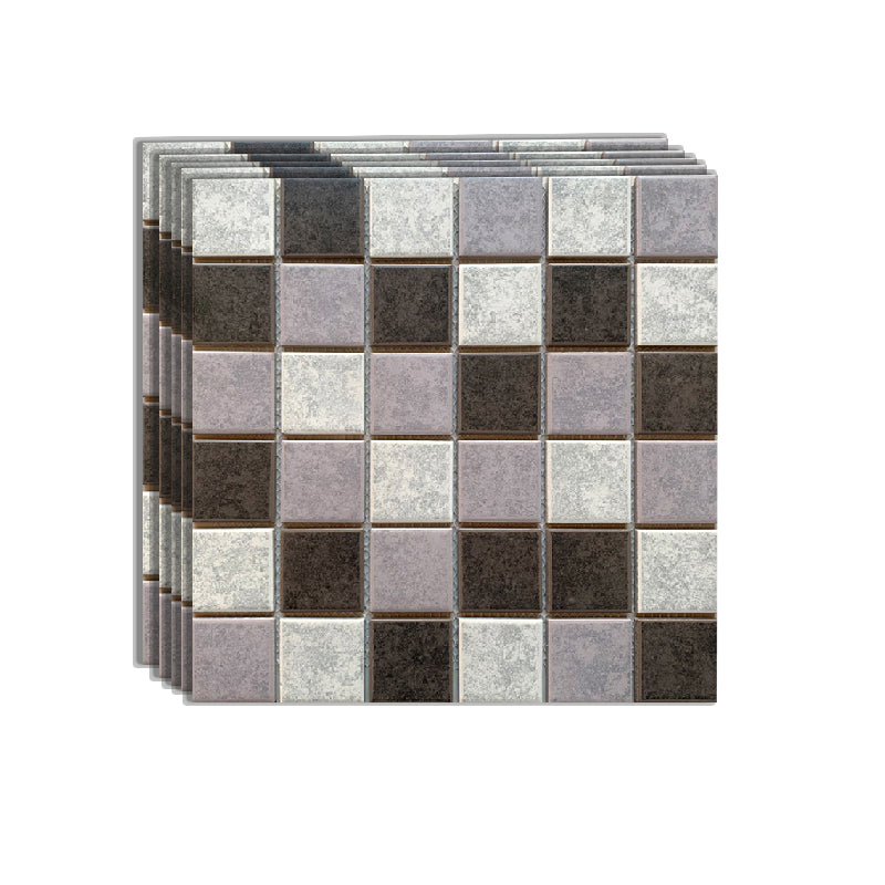 Grid Mosaic Sheet Wall Mixed Material Square Glazed Pressed Floor Tile Navy Clearhalo 'Floor Tiles & Wall Tiles' 'floor_tiles_wall_tiles' 'Flooring 'Home Improvement' 'home_improvement' 'home_improvement_floor_tiles_wall_tiles' Walls and Ceiling' 7354917