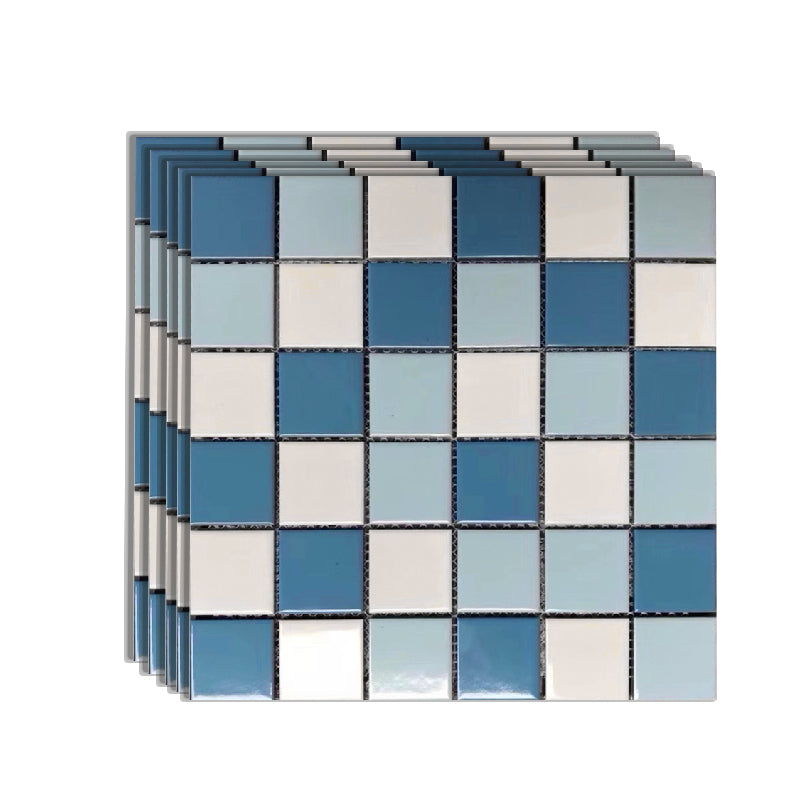 Grid Mosaic Sheet Wall Mixed Material Square Glazed Pressed Floor Tile Gold Clearhalo 'Floor Tiles & Wall Tiles' 'floor_tiles_wall_tiles' 'Flooring 'Home Improvement' 'home_improvement' 'home_improvement_floor_tiles_wall_tiles' Walls and Ceiling' 7354922