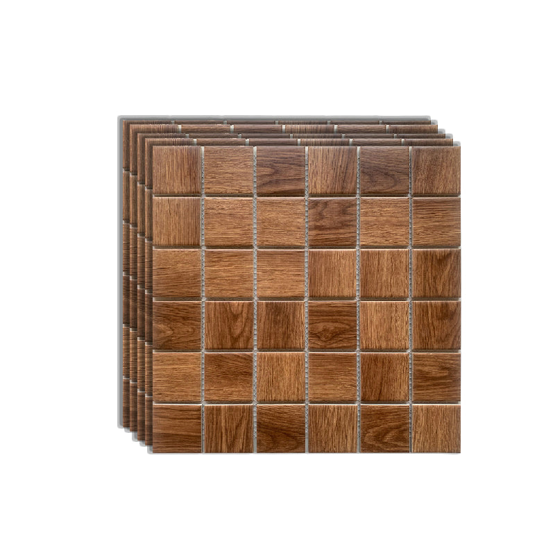 Grid Mosaic Sheet Wall Mixed Material Square Glazed Pressed Floor Tile Apricot Clearhalo 'Floor Tiles & Wall Tiles' 'floor_tiles_wall_tiles' 'Flooring 'Home Improvement' 'home_improvement' 'home_improvement_floor_tiles_wall_tiles' Walls and Ceiling' 7354924
