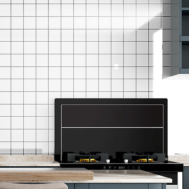 Modern Stain Resistant Tile PVC Singular Peel & Stick Tile for Backsplash Wall Black White 50-Piece Set Clearhalo 'Flooring 'Home Improvement' 'home_improvement' 'home_improvement_peel_stick_blacksplash' 'Peel & Stick Backsplash Tile' 'peel_stick_blacksplash' 'Walls & Ceilings' Walls and Ceiling' 7359358