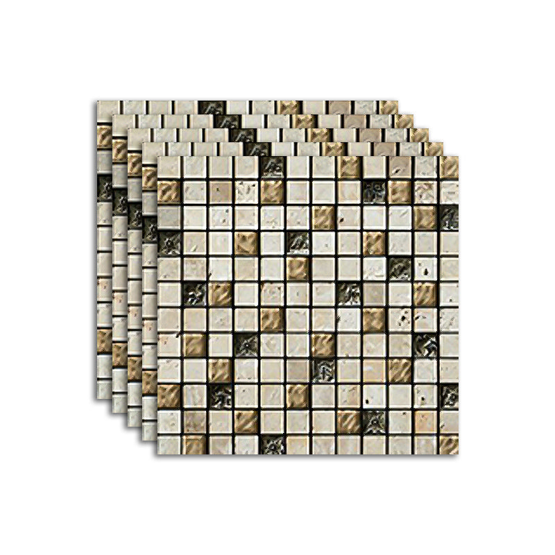 Contemporary Mosaic Tile Glass & Natural Stone Mosaic Tile with Square Shape Clearhalo 'Floor Tiles & Wall Tiles' 'floor_tiles_wall_tiles' 'Flooring 'Home Improvement' 'home_improvement' 'home_improvement_floor_tiles_wall_tiles' Walls and Ceiling' 7360588