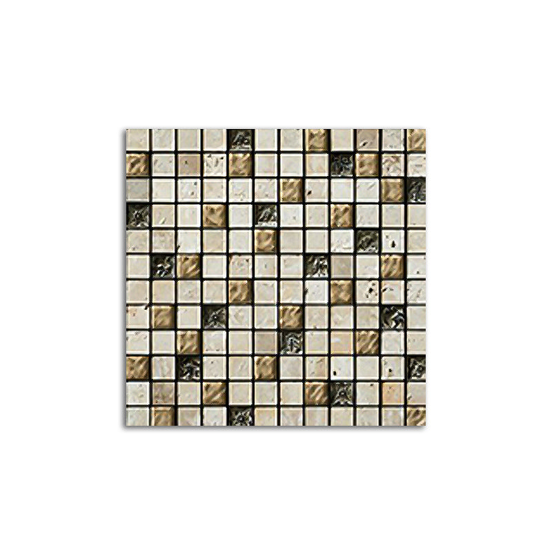 Contemporary Mosaic Tile Glass & Natural Stone Mosaic Tile with Square Shape Clearhalo 'Floor Tiles & Wall Tiles' 'floor_tiles_wall_tiles' 'Flooring 'Home Improvement' 'home_improvement' 'home_improvement_floor_tiles_wall_tiles' Walls and Ceiling' 7360592
