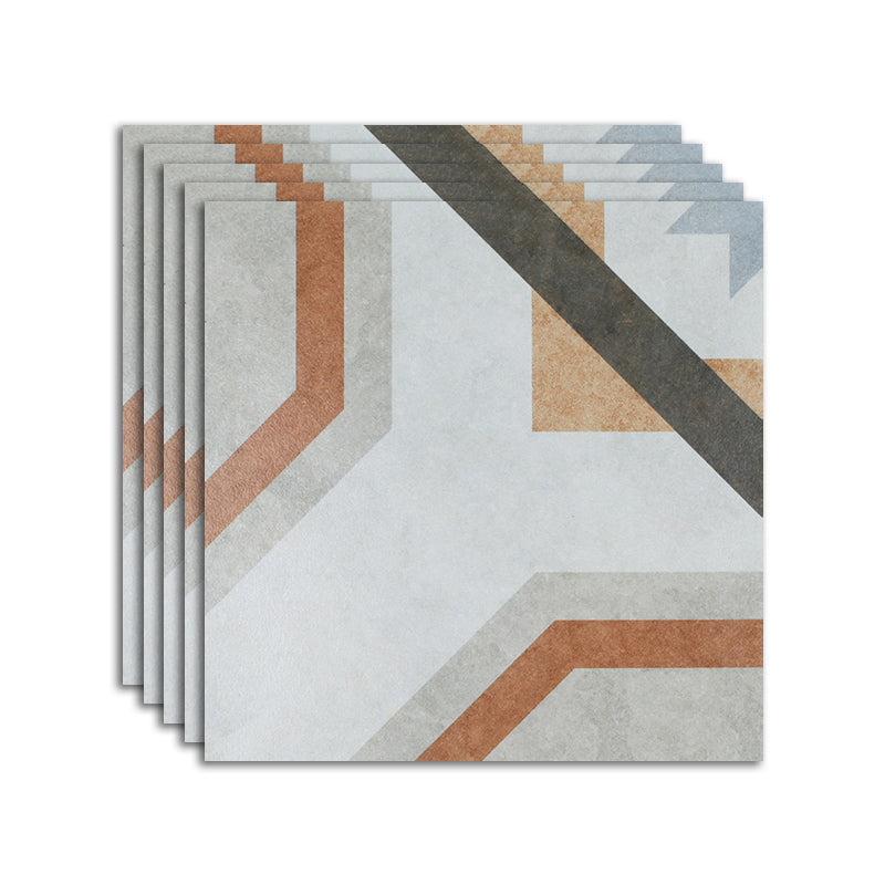 Patterned Floor and Wall Tile Contemporary Simple Floor and Wall Tile White/Orange 8"L x 8"W Clearhalo 'Floor Tiles & Wall Tiles' 'floor_tiles_wall_tiles' 'Flooring 'Home Improvement' 'home_improvement' 'home_improvement_floor_tiles_wall_tiles' Walls and Ceiling' 7360598