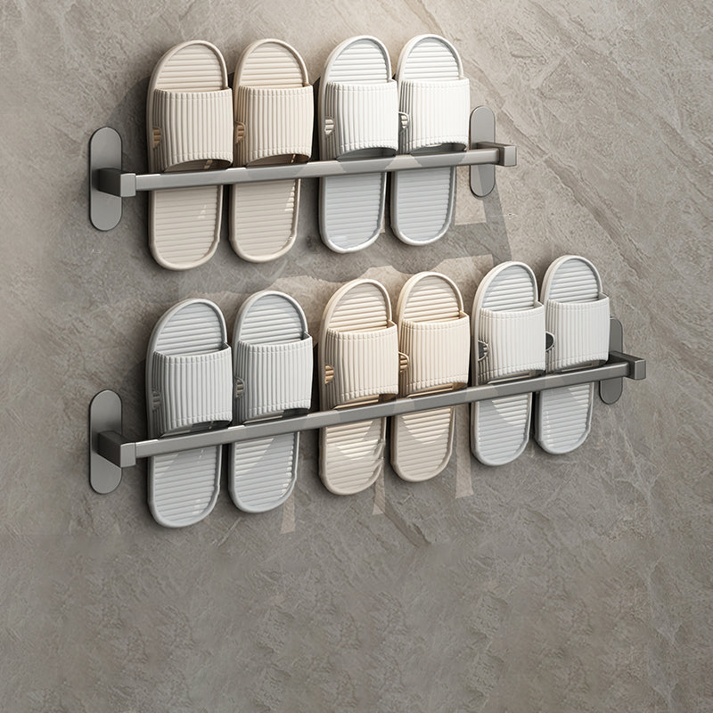Grey Bathroom Accessory Set Modern 1/2 - Piece Bath Shelf Anti-rust 19.5"+27.5" Clearhalo 'Bathroom Hardware Sets' 'Bathroom Hardware' 'Bathroom Remodel & Bathroom Fixtures' 'bathroom_hardware_sets' 'Home Improvement' 'home_improvement' 'home_improvement_bathroom_hardware_sets' 7361059