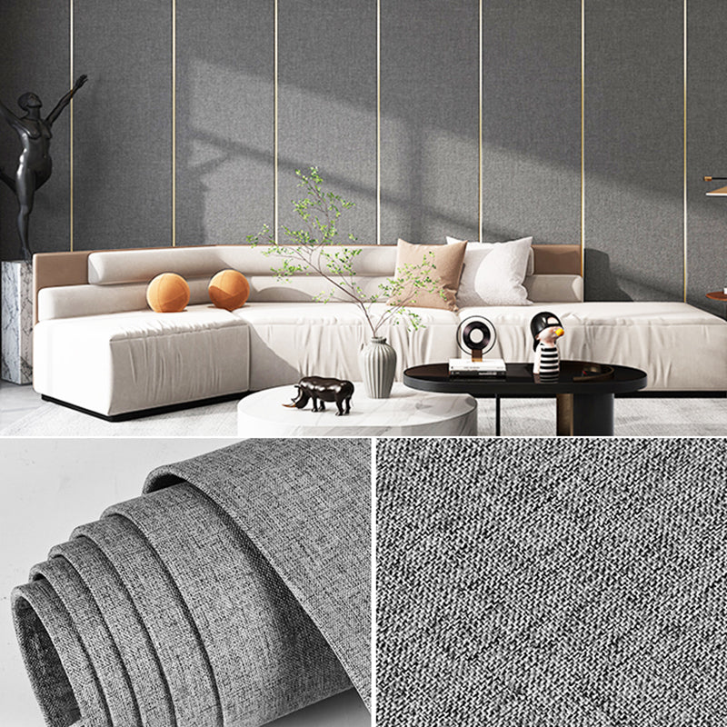 Modern Flax Wall Covering Paneling Textured Wall Interior Anti-collision Plank Grey Clearhalo 'Flooring 'Home Improvement' 'home_improvement' 'home_improvement_wall_paneling' 'Wall Paneling' 'wall_paneling' 'Walls & Ceilings' Walls and Ceiling' 7363810