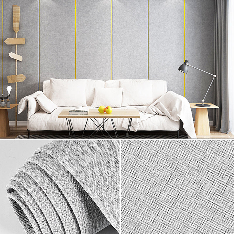 Modern Flax Wall Covering Paneling Textured Wall Interior Anti-collision Plank Light Gray Clearhalo 'Flooring 'Home Improvement' 'home_improvement' 'home_improvement_wall_paneling' 'Wall Paneling' 'wall_paneling' 'Walls & Ceilings' Walls and Ceiling' 7363811