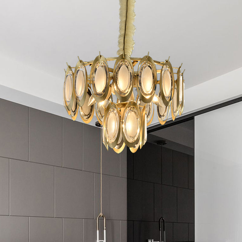 Two Tier Brass Crystal Chandelier – Modern Concept