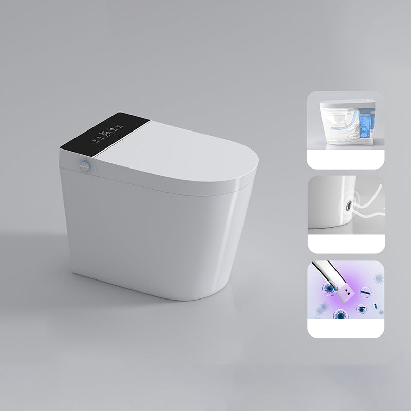 Antimicrobial Elongated Bidet Seat Heated Floor Mount Bidet Seat in White of 17.5" H Toilet+ Water Tank Clearhalo 'Bathroom Remodel & Bathroom Fixtures' 'Bidets' 'Home Improvement' 'home_improvement' 'home_improvement_bidets' 'Toilets & Bidets' 7367377