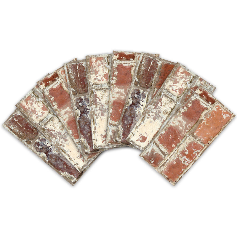 3D Brick Peel and Stick Backsplash Tile PVC Peel and Stick Tile for Kitchen Red-White 9-Piece Set Clearhalo 'Flooring 'Home Improvement' 'home_improvement' 'home_improvement_peel_stick_blacksplash' 'Peel & Stick Backsplash Tile' 'peel_stick_blacksplash' 'Walls & Ceilings' Walls and Ceiling' 7368981