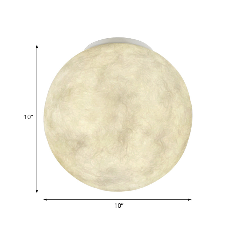 Ball Moon Glass Flush Mounted Light Modern 1 Light White Flush Ceiling Lamp Fixture for Balcony Clearhalo 'Ceiling Lights' 'Close To Ceiling Lights' 'Close to ceiling' 'Flush mount' Lighting' 737012