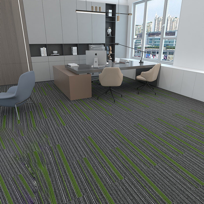 Modern Carpet Tiles Self Adhesive Multi Level Loop Stain Resistant Carpet Tile Gray-Green 40-Piece Set Clearhalo 'Carpet Tiles & Carpet Squares' 'carpet_tiles_carpet_squares' 'Flooring 'Home Improvement' 'home_improvement' 'home_improvement_carpet_tiles_carpet_squares' Walls and Ceiling' 7370568