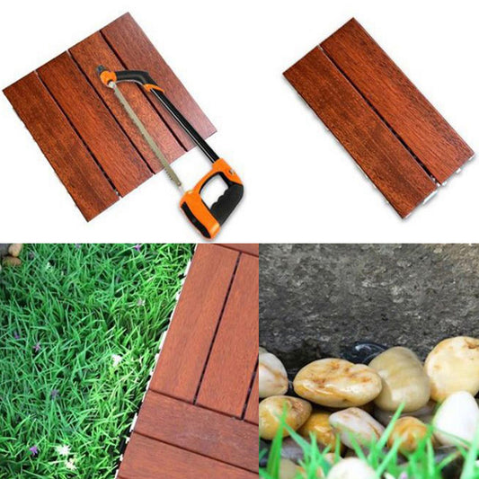 Modern Floor Bullnose Click-Locking Wood Tile Set for Patio Garden Clearhalo 'Flooring 'Hardwood Flooring' 'hardwood_flooring' 'Home Improvement' 'home_improvement' 'home_improvement_hardwood_flooring' Walls and Ceiling' 7372079