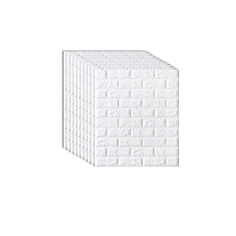 Contemporary Backsplash Panels Plastic Waterproof Backsplash Panels Matte White 10-Piece Set Clearhalo 'Flooring 'Home Improvement' 'home_improvement' 'home_improvement_wall_paneling' 'Wall Paneling' 'wall_paneling' 'Walls & Ceilings' Walls and Ceiling' 7377874