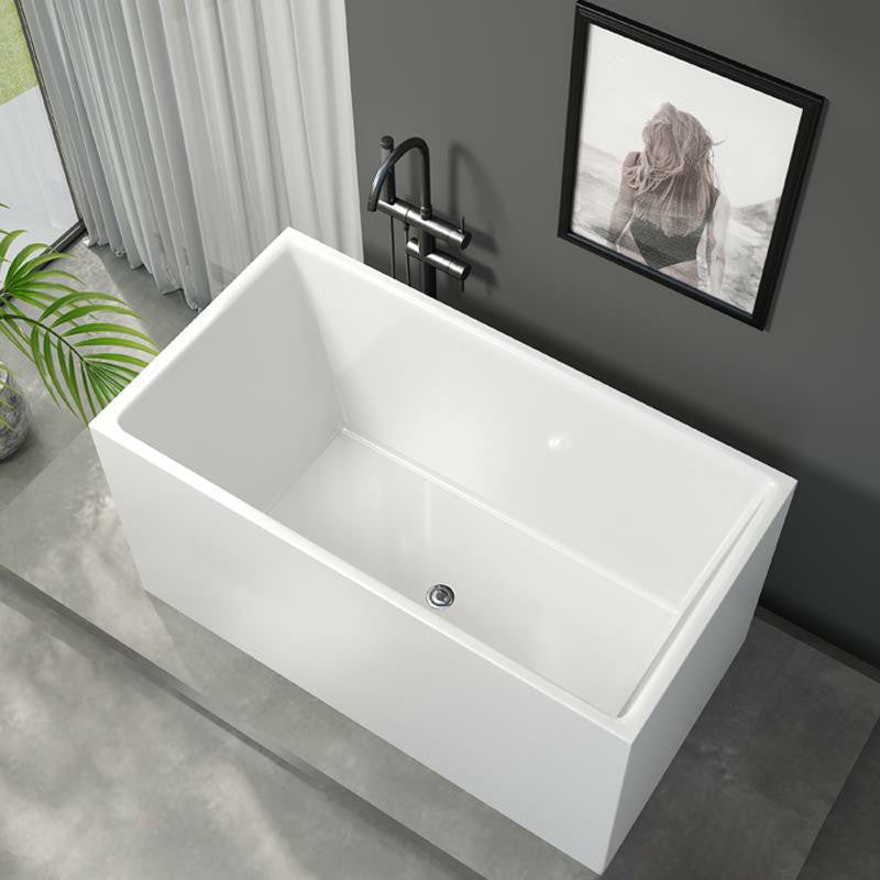 Antique Finish Soaking Bathtub Modern Rectangular Back to Wall Bath Tub 63"L x 29"W x 24"H Tub Clearhalo 'Bathroom Remodel & Bathroom Fixtures' 'Bathtubs' 'Home Improvement' 'home_improvement' 'home_improvement_bathtubs' 'Showers & Bathtubs' 7378599