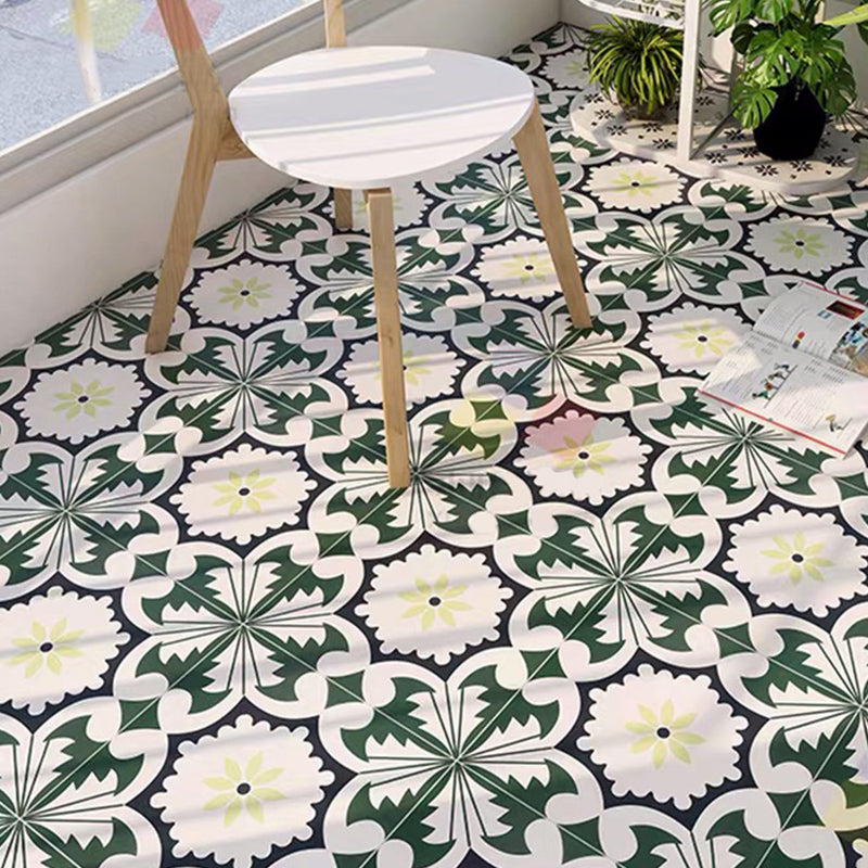 Modern Singular Tile Ceramic Floor and Wall Tile with Waterproof Army Green-White 143 Pieces Clearhalo 'Floor Tiles & Wall Tiles' 'floor_tiles_wall_tiles' 'Flooring 'Home Improvement' 'home_improvement' 'home_improvement_floor_tiles_wall_tiles' Walls and Ceiling' 7379204