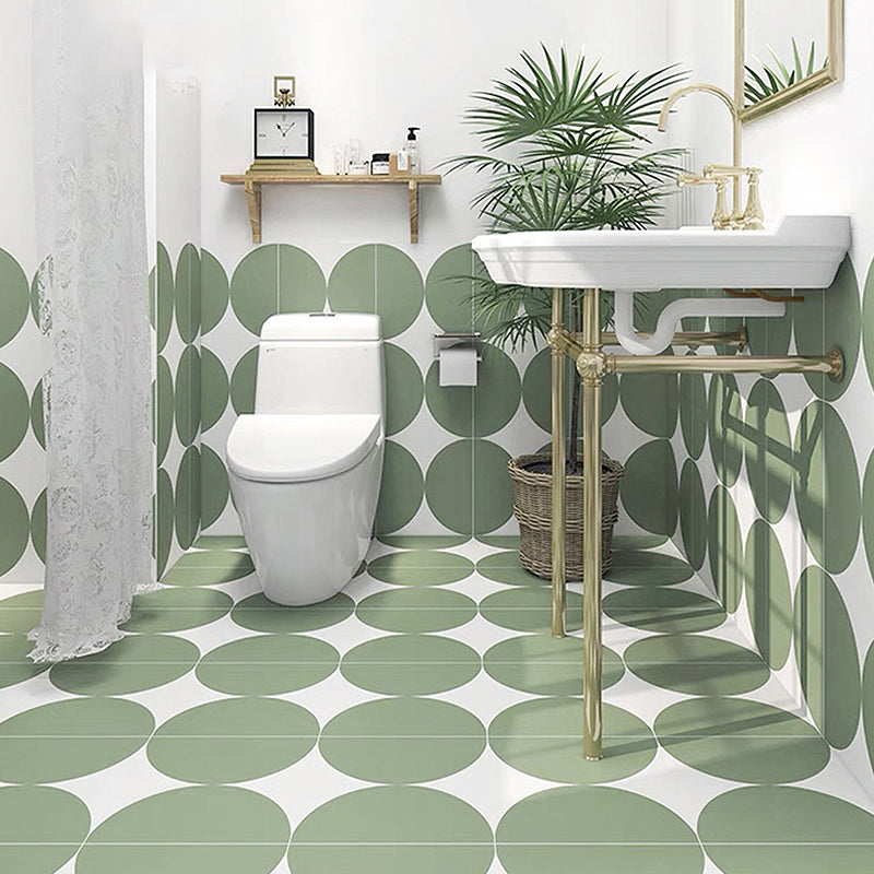 Modern Singular Tile Ceramic Floor and Wall Tile with Waterproof Pea Green 143 Pieces Clearhalo 'Floor Tiles & Wall Tiles' 'floor_tiles_wall_tiles' 'Flooring 'Home Improvement' 'home_improvement' 'home_improvement_floor_tiles_wall_tiles' Walls and Ceiling' 7379211