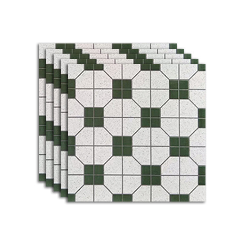 Modern Singular Tile Ceramic Floor and Wall Tile with Waterproof Dark Green/ White Clearhalo 'Floor Tiles & Wall Tiles' 'floor_tiles_wall_tiles' 'Flooring 'Home Improvement' 'home_improvement' 'home_improvement_floor_tiles_wall_tiles' Walls and Ceiling' 7379227