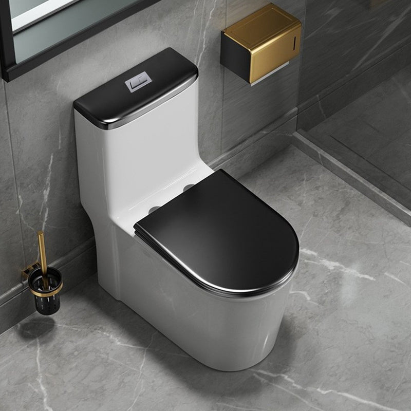One Piece Toilet Modern Urine Toilet Floor Mounted Siphon Jet Toilet Bowl Black 12" Clearhalo 'Bathroom Remodel & Bathroom Fixtures' 'Home Improvement' 'home_improvement' 'home_improvement_toilets' 'Toilets & Bidets' 'Toilets' 7379856