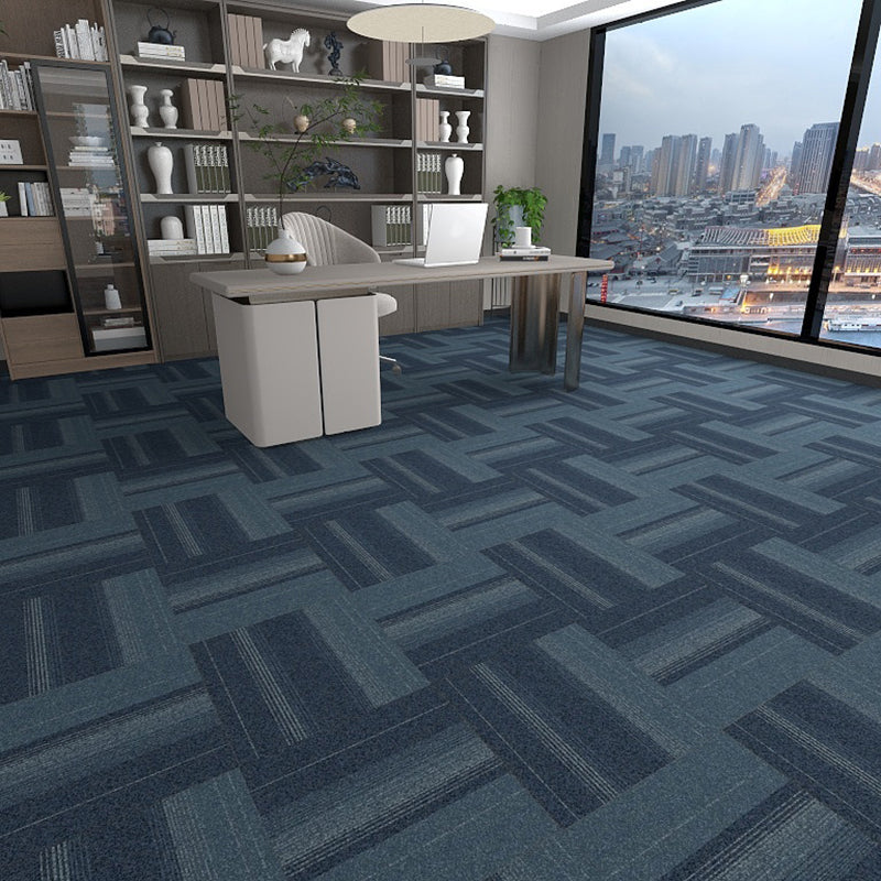Modern Carpet Tiles Level Loop Self Adhesive Fire Resistant Tiles and Carpet Lake Blue 1 Set for Wallboard (32 Pieces * 1) Vinyl Clearhalo 'Carpet Tiles & Carpet Squares' 'carpet_tiles_carpet_squares' 'Flooring 'Home Improvement' 'home_improvement' 'home_improvement_carpet_tiles_carpet_squares' Walls and Ceiling' 7380597