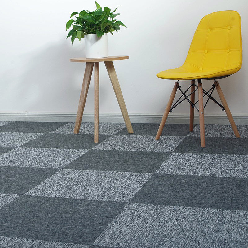Modern Carpet Tiles Level Loop Self Adhesive Fire Resistant Tiles and Carpet Dark Grey/ Light Grey 1 Set for Wallboard (32 Pieces * 1) Clearhalo 'Carpet Tiles & Carpet Squares' 'carpet_tiles_carpet_squares' 'Flooring 'Home Improvement' 'home_improvement' 'home_improvement_carpet_tiles_carpet_squares' Walls and Ceiling' 7380613