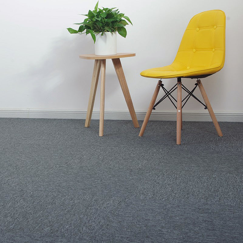 Modern Carpet Tiles Level Loop Self Adhesive Fire Resistant Tiles and Carpet Dark Gray 1 Set for Wallboard (32 Pieces * 1) Clearhalo 'Carpet Tiles & Carpet Squares' 'carpet_tiles_carpet_squares' 'Flooring 'Home Improvement' 'home_improvement' 'home_improvement_carpet_tiles_carpet_squares' Walls and Ceiling' 7380620