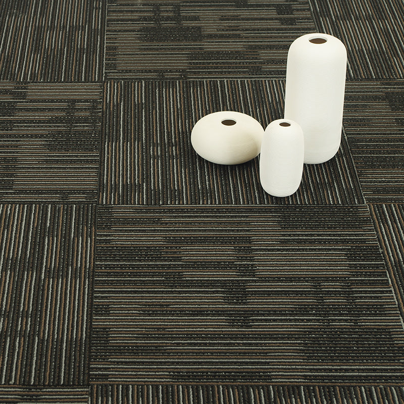 Modern Carpet Tiles Level Loop Self Adhesive Fire Resistant Tiles and Carpet Textured Black 1 Set for Wallboard (32 Pieces * 1) Clearhalo 'Carpet Tiles & Carpet Squares' 'carpet_tiles_carpet_squares' 'Flooring 'Home Improvement' 'home_improvement' 'home_improvement_carpet_tiles_carpet_squares' Walls and Ceiling' 7380634
