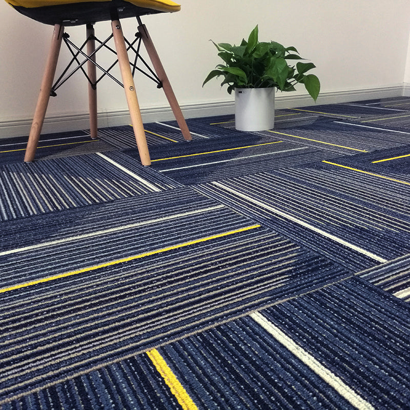 Modern Carpet Tiles Level Loop Self Adhesive Fire Resistant Tiles and Carpet Navy Blue 1 Set for Wallboard (32 Pieces * 1) Asphalt Clearhalo 'Carpet Tiles & Carpet Squares' 'carpet_tiles_carpet_squares' 'Flooring 'Home Improvement' 'home_improvement' 'home_improvement_carpet_tiles_carpet_squares' Walls and Ceiling' 7380637