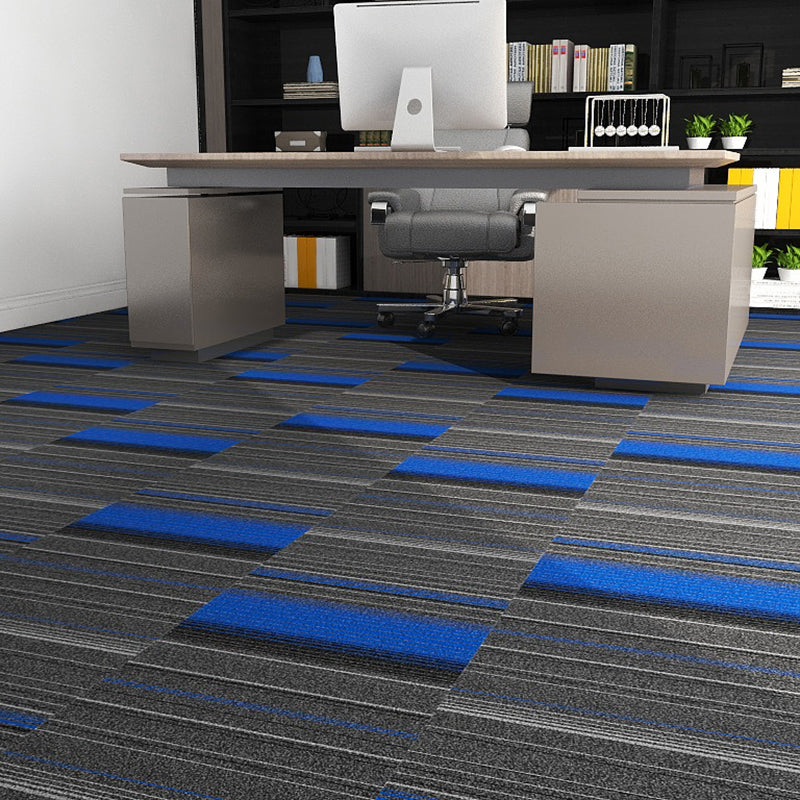 Modern Carpet Tiles Level Loop Self Adhesive Fire Resistant Tiles and Carpet Gray-Blue 1 Set for Wallboard (32 Pieces * 1) Asphalt Clearhalo 'Carpet Tiles & Carpet Squares' 'carpet_tiles_carpet_squares' 'Flooring 'Home Improvement' 'home_improvement' 'home_improvement_carpet_tiles_carpet_squares' Walls and Ceiling' 7380641