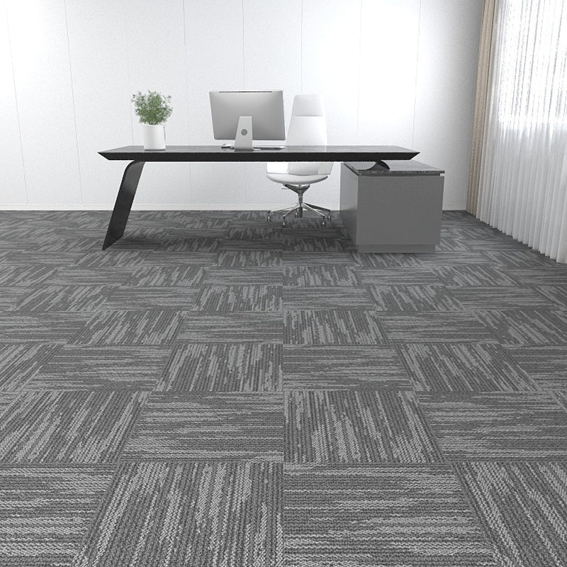 Modern Carpet Tiles Level Loop Self Adhesive Fire Resistant Tiles and Carpet Grey 1 Set for Wallboard (32 Pieces * 1) Asphalt Clearhalo 'Carpet Tiles & Carpet Squares' 'carpet_tiles_carpet_squares' 'Flooring 'Home Improvement' 'home_improvement' 'home_improvement_carpet_tiles_carpet_squares' Walls and Ceiling' 7380646
