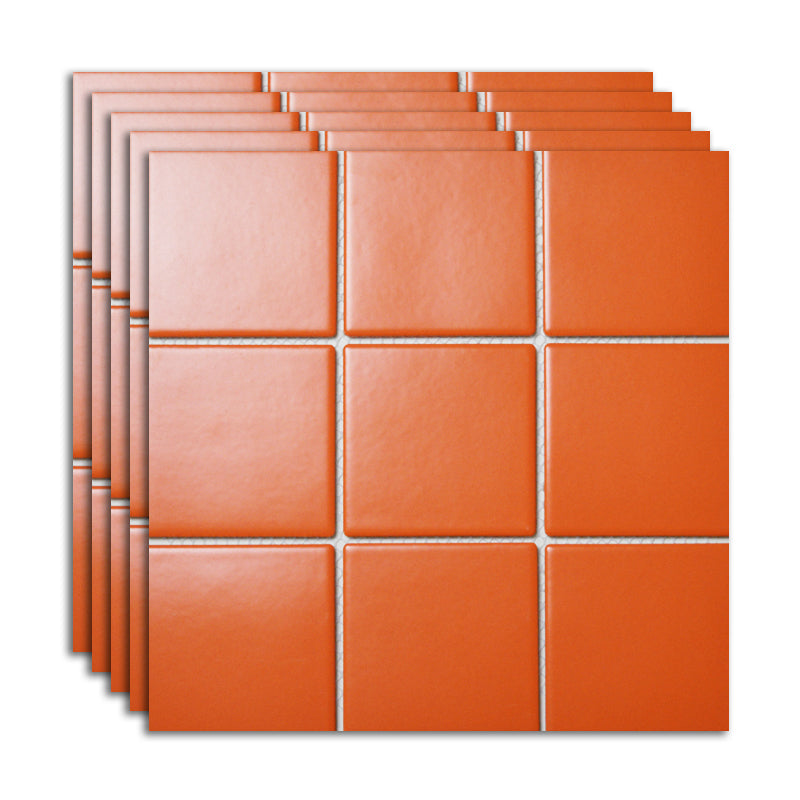 Ceramic Floor and Wall Tile Slip Resistant Floor and Wall Tile with Square Shape Orange 88 Pieces Clearhalo 'Floor Tiles & Wall Tiles' 'floor_tiles_wall_tiles' 'Flooring 'Home Improvement' 'home_improvement' 'home_improvement_floor_tiles_wall_tiles' Walls and Ceiling' 7383382