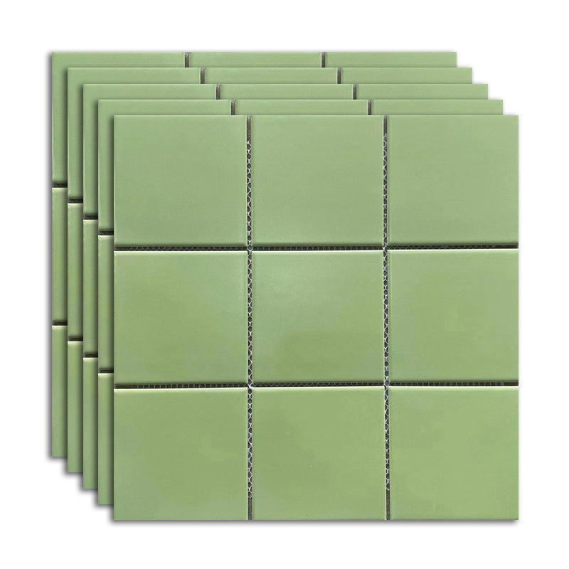 Ceramic Floor and Wall Tile Slip Resistant Floor and Wall Tile with Square Shape Light Green Clearhalo 'Floor Tiles & Wall Tiles' 'floor_tiles_wall_tiles' 'Flooring 'Home Improvement' 'home_improvement' 'home_improvement_floor_tiles_wall_tiles' Walls and Ceiling' 7383387