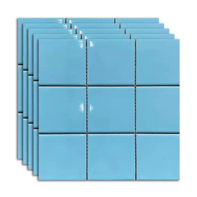 Ceramic Floor and Wall Tile Slip Resistant Floor and Wall Tile with Square Shape Ocean Blue Clearhalo 'Floor Tiles & Wall Tiles' 'floor_tiles_wall_tiles' 'Flooring 'Home Improvement' 'home_improvement' 'home_improvement_floor_tiles_wall_tiles' Walls and Ceiling' 7383391