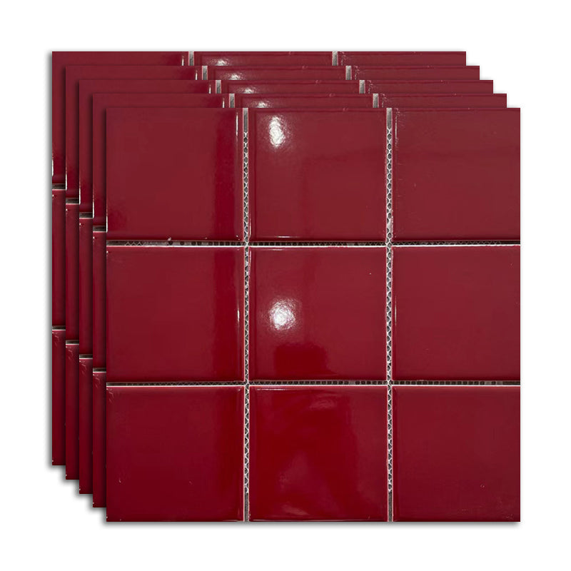 Ceramic Floor and Wall Tile Slip Resistant Floor and Wall Tile with Square Shape Crimson Clearhalo 'Floor Tiles & Wall Tiles' 'floor_tiles_wall_tiles' 'Flooring 'Home Improvement' 'home_improvement' 'home_improvement_floor_tiles_wall_tiles' Walls and Ceiling' 7383394