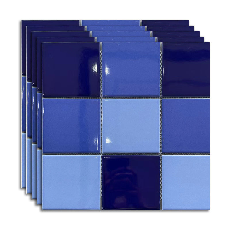 Ceramic Floor and Wall Tile Slip Resistant Floor and Wall Tile with Square Shape Royal Blue/ Light Blue Clearhalo 'Floor Tiles & Wall Tiles' 'floor_tiles_wall_tiles' 'Flooring 'Home Improvement' 'home_improvement' 'home_improvement_floor_tiles_wall_tiles' Walls and Ceiling' 7383399