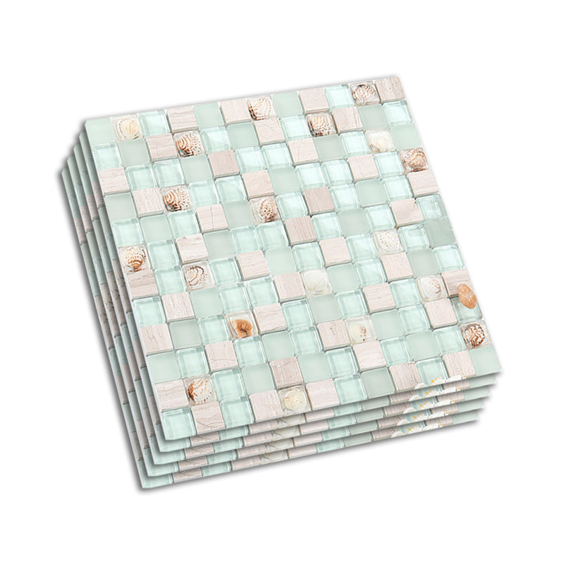 Grid Floor and Wall Tile Contemporary Glass Floor and Wall Tile White-Pink Clearhalo 'Floor Tiles & Wall Tiles' 'floor_tiles_wall_tiles' 'Flooring 'Home Improvement' 'home_improvement' 'home_improvement_floor_tiles_wall_tiles' Walls and Ceiling' 7383419
