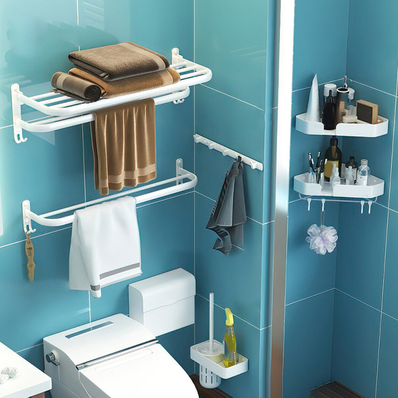 Modern Bathroom Hardware Set White Metal Bathroom Accessory Kit 7-Piece Set (9"L Toilet Paper Holder) Clearhalo 'Bathroom Hardware Sets' 'Bathroom Hardware' 'Bathroom Remodel & Bathroom Fixtures' 'bathroom_hardware_sets' 'Home Improvement' 'home_improvement' 'home_improvement_bathroom_hardware_sets' 7397133