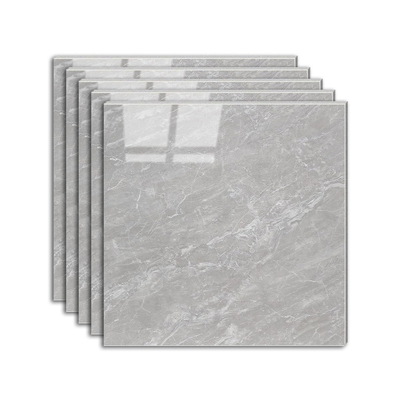 Modern Square Marbling Singular Tile Slip Resistant Polished Tile Grey Clearhalo 'Floor Tiles & Wall Tiles' 'floor_tiles_wall_tiles' 'Flooring 'Home Improvement' 'home_improvement' 'home_improvement_floor_tiles_wall_tiles' Walls and Ceiling' 7397442