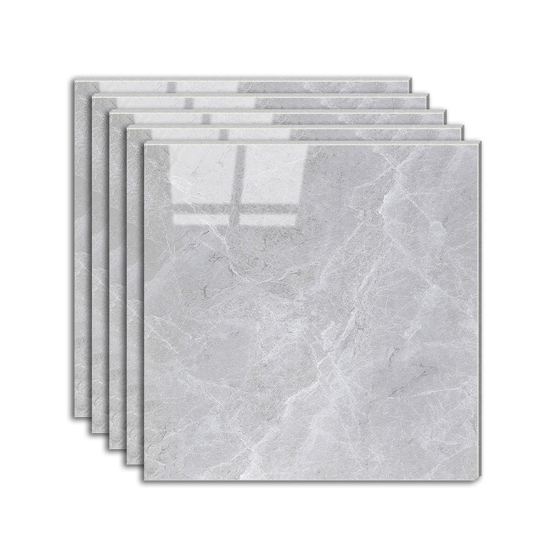 Modern Square Marbling Singular Tile Slip Resistant Polished Tile Silver Gray Clearhalo 'Floor Tiles & Wall Tiles' 'floor_tiles_wall_tiles' 'Flooring 'Home Improvement' 'home_improvement' 'home_improvement_floor_tiles_wall_tiles' Walls and Ceiling' 7397449