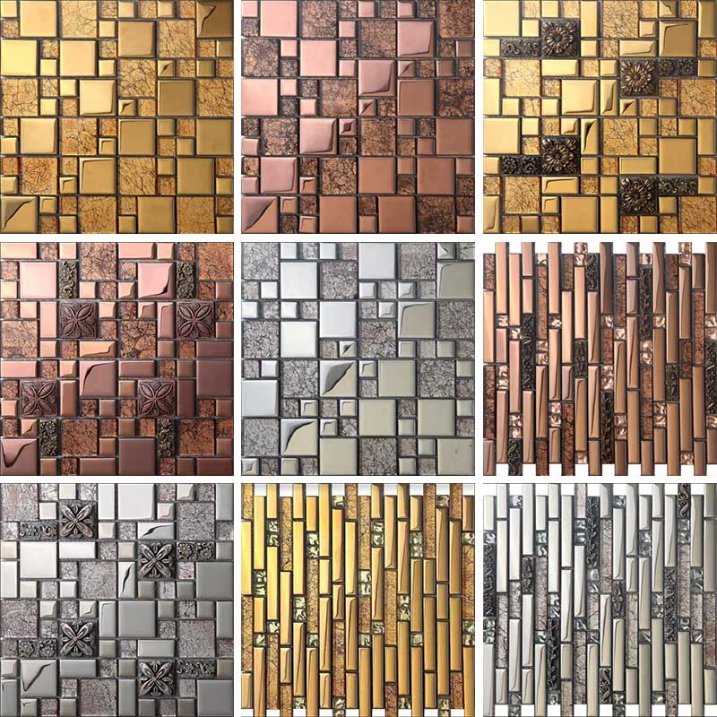 Modern Mosaic Tile Glass Brick Look Wall Tile with Scratch Resistant Clearhalo 'Floor Tiles & Wall Tiles' 'floor_tiles_wall_tiles' 'Flooring 'Home Improvement' 'home_improvement' 'home_improvement_floor_tiles_wall_tiles' Walls and Ceiling' 7398209