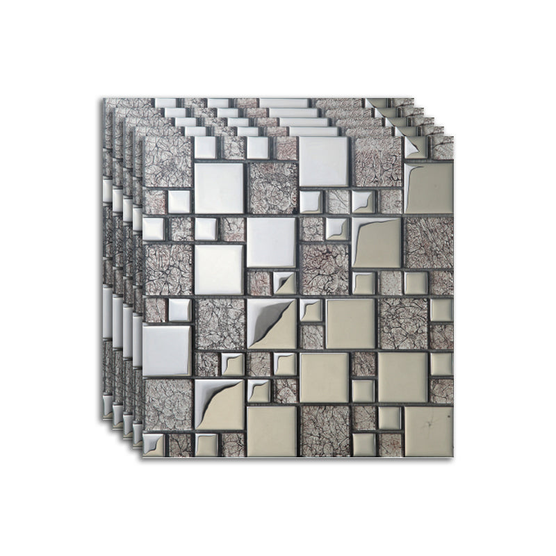 Modern Mosaic Tile Glass Brick Look Wall Tile with Scratch Resistant Grey Clearhalo 'Floor Tiles & Wall Tiles' 'floor_tiles_wall_tiles' 'Flooring 'Home Improvement' 'home_improvement' 'home_improvement_floor_tiles_wall_tiles' Walls and Ceiling' 7398210