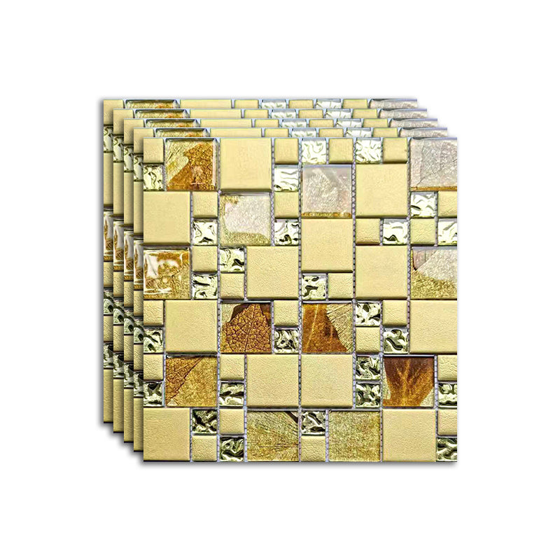 Modern Mosaic Tile Glass Brick Look Wall Tile with Scratch Resistant Yellow Clearhalo 'Floor Tiles & Wall Tiles' 'floor_tiles_wall_tiles' 'Flooring 'Home Improvement' 'home_improvement' 'home_improvement_floor_tiles_wall_tiles' Walls and Ceiling' 7398216