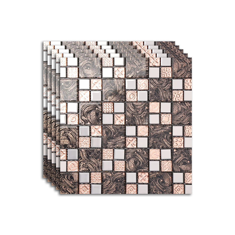 Modern Mosaic Tile Glass Brick Look Wall Tile with Scratch Resistant Brown Clearhalo 'Floor Tiles & Wall Tiles' 'floor_tiles_wall_tiles' 'Flooring 'Home Improvement' 'home_improvement' 'home_improvement_floor_tiles_wall_tiles' Walls and Ceiling' 7398218