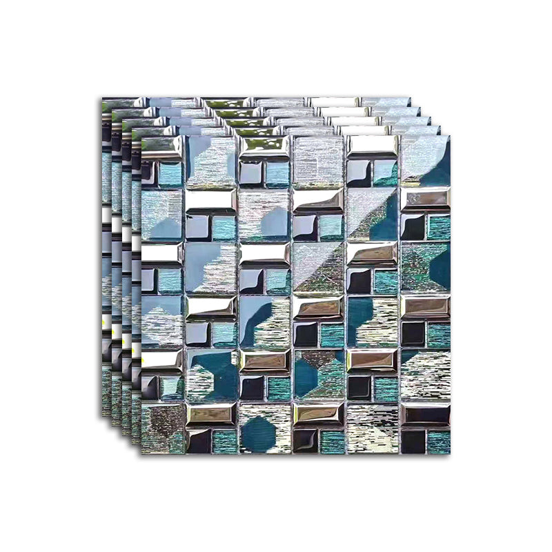 Modern Mosaic Tile Glass Brick Look Wall Tile with Scratch Resistant Aqua Clearhalo 'Floor Tiles & Wall Tiles' 'floor_tiles_wall_tiles' 'Flooring 'Home Improvement' 'home_improvement' 'home_improvement_floor_tiles_wall_tiles' Walls and Ceiling' 7398220