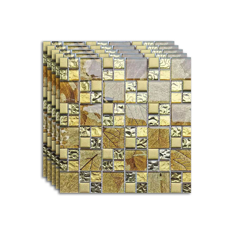 Modern Mosaic Tile Glass Brick Look Wall Tile with Scratch Resistant Light Gold Clearhalo 'Floor Tiles & Wall Tiles' 'floor_tiles_wall_tiles' 'Flooring 'Home Improvement' 'home_improvement' 'home_improvement_floor_tiles_wall_tiles' Walls and Ceiling' 7398234